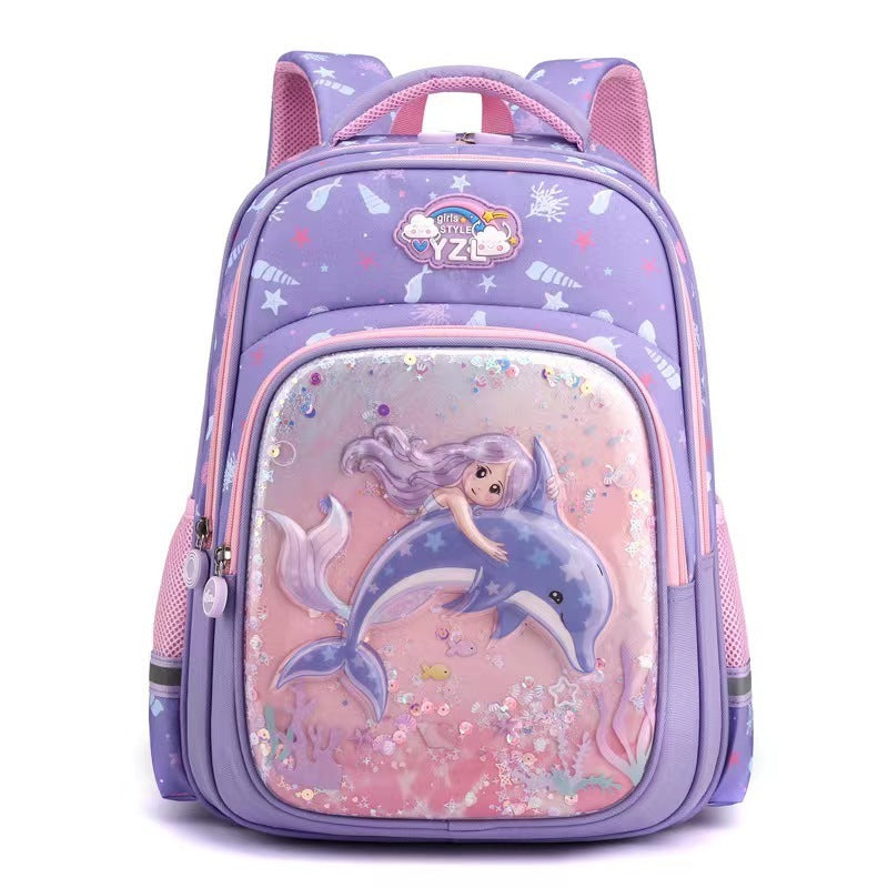 Decompression Waterproof Good-looking Mermaid Children Backpack - Mermaid Magic Backpack for Happy Little Sailors