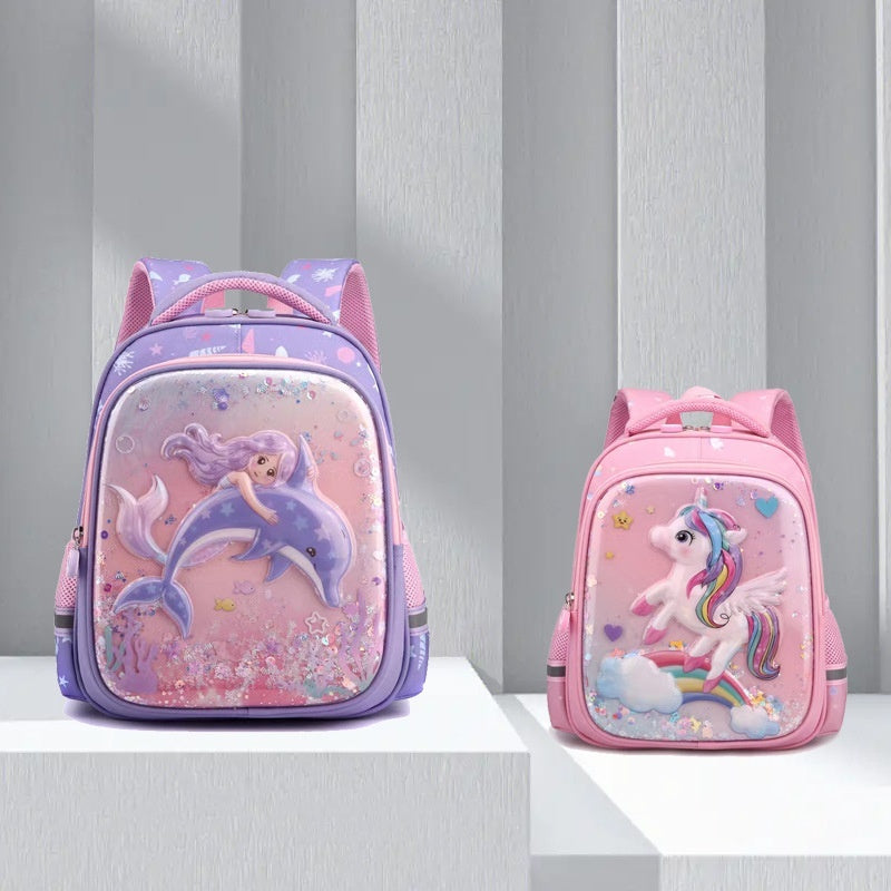 Decompression Waterproof Good-looking Mermaid Children Backpack - Mermaid Magic Backpack for Happy Little Sailors