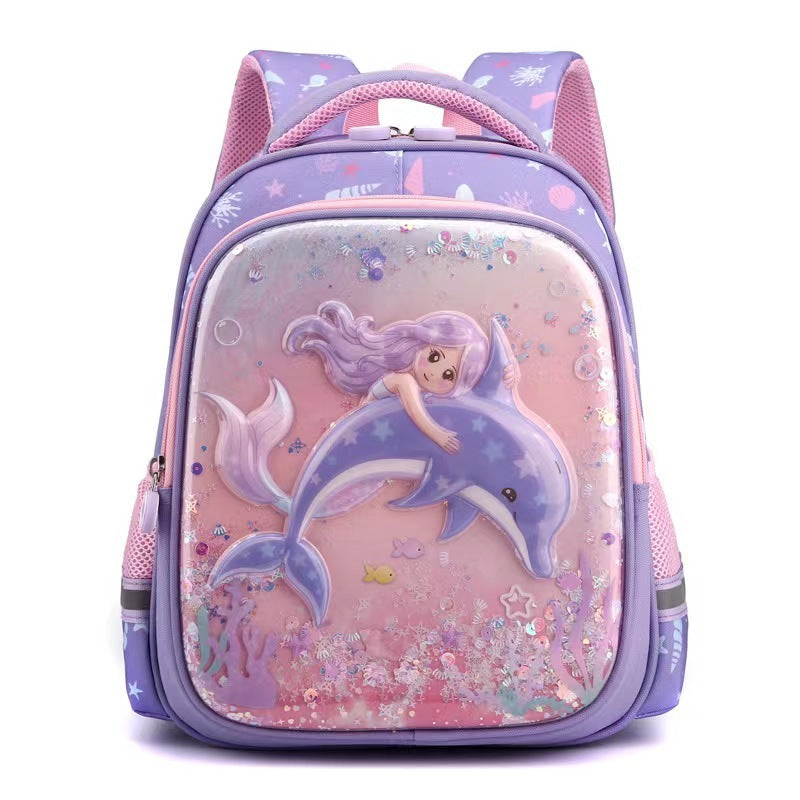 Decompression Waterproof Good-looking Mermaid Children Backpack - Mermaid Magic Backpack for Happy Little Sailors