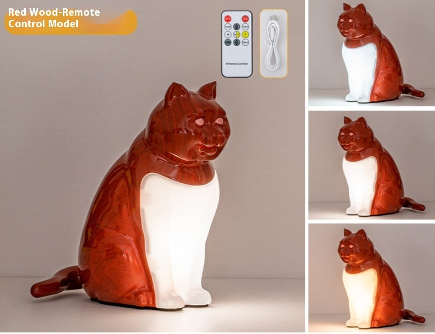 Decorative Night Light with USB Charging for Bedroom and Cat - bedroom usb charging cat decorative night light
