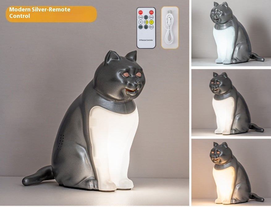 Decorative Night Light with USB Charging for Bedroom and Cat - bedroom usb charging cat decorative night light