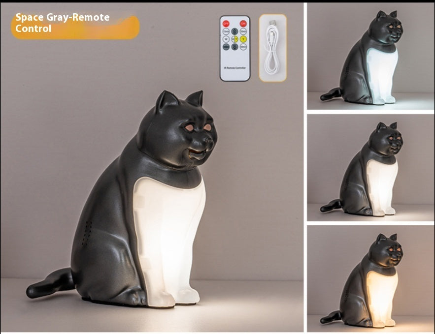 Decorative Night Light with USB Charging for Bedroom and Cat - bedroom usb charging cat decorative night light