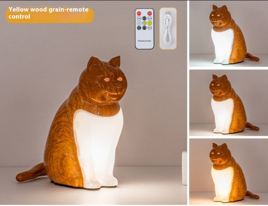 Decorative Night Light with USB Charging for Bedroom and Cat - bedroom usb charging cat decorative night light