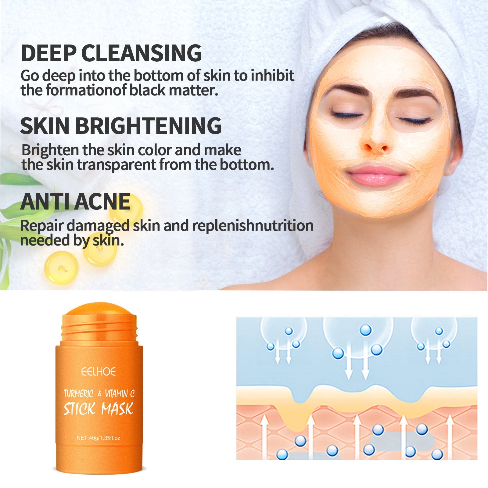 Deep Pore Cleansing Solid Facial Mask with Kaolin and Natural Extracts - Our Fun deep pore cleansing solid facial mask