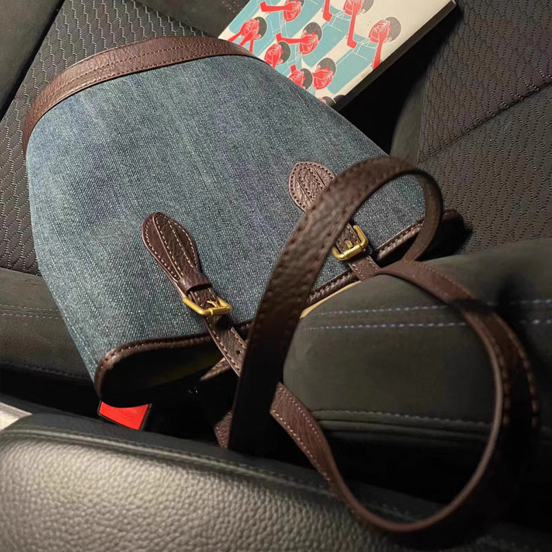 Denim Commuter Bag Multi Purpose Travel Tote Shoulder for Men and Women - Teleplus