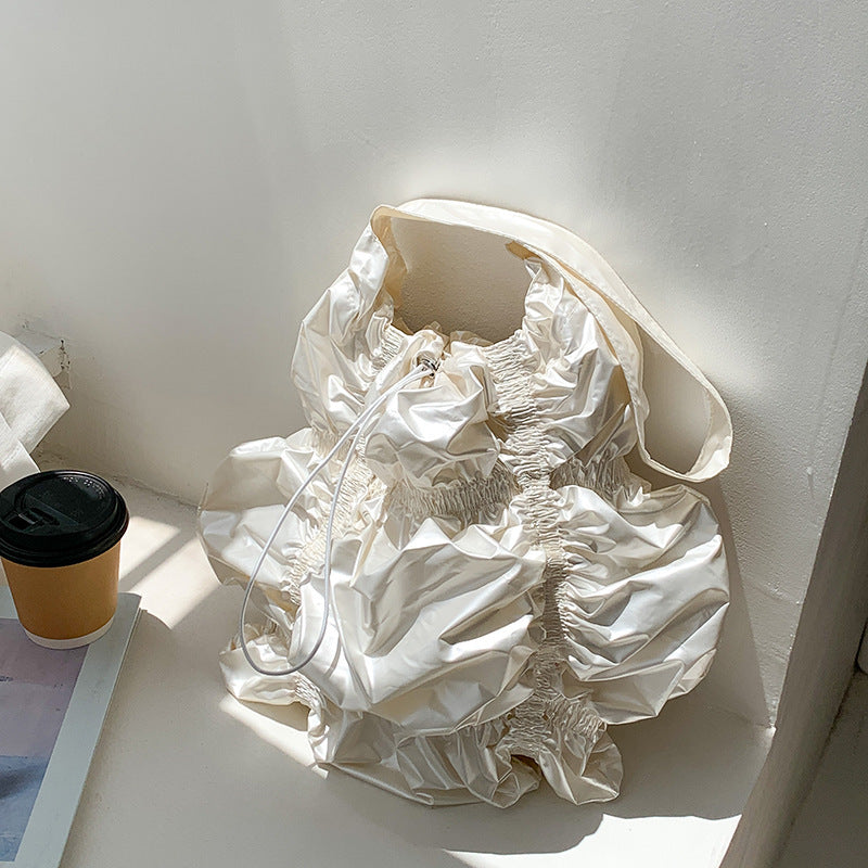 Design Pleated Large Capacity Shoulder Bag for Daily - Teleplus design pleated large capacity shoulder