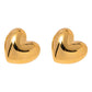 Designer Model Exaggerated Large Love Heart Stud Earrings Stainless Steel Electroplating 18K - Stainless Steel Love