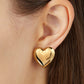 Designer Model Exaggerated Large Love Heart Stud Earrings Stainless Steel Electroplating 18K - Stainless Steel Love