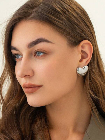 Stainless Steel Love Heart Stud Earrings for Women - Big Vibes heart stud earrings love stainless steel