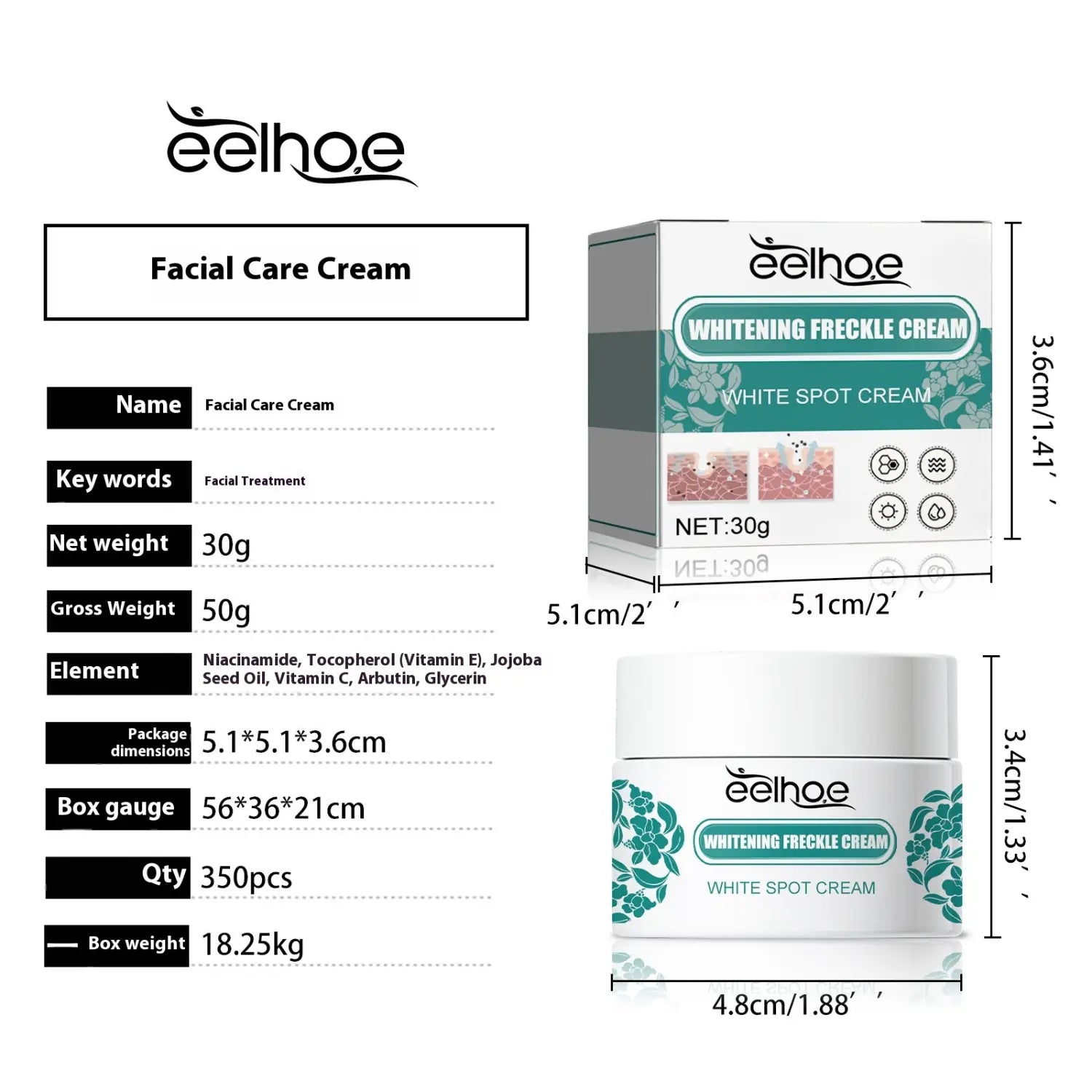 Ladies Spot Cream with Jojoba Seed Oil for Hydrating Skin Whitening