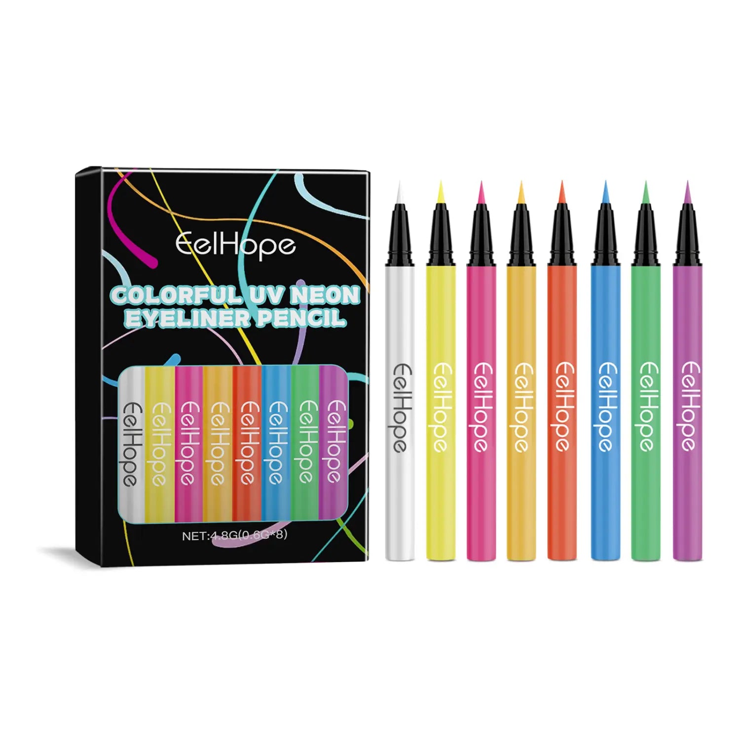 Neon Liquid Eyeliner with Silky Finish in Vibrant Party Colors
