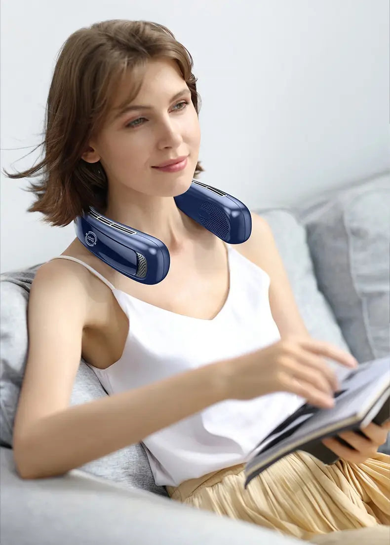 Halter Fan USB Portable Charging with Digital Display and Strong Wind Modes