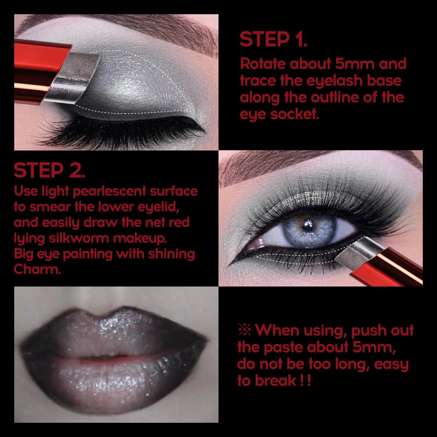 Pearlescent Eye Shadow Stick Set in Multiple Shades for Glamorous Looks