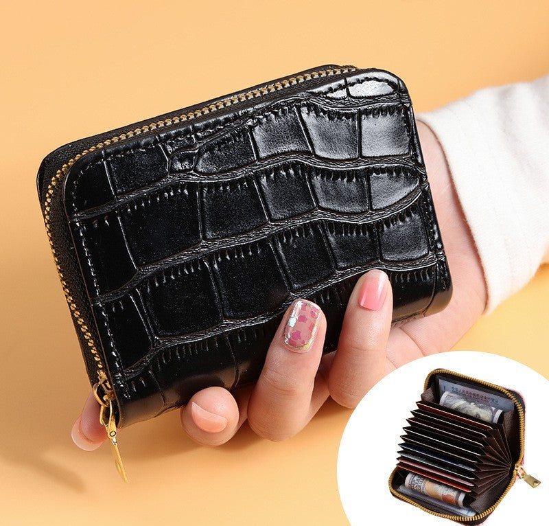 Crocodile Print Multi-functional Anti-degaussing Multi-card Retro Bank Card Bag - Crocodile Print Card Pack