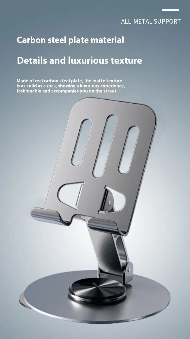 Folding Lazy Tablet Stand with Degree Rotation Adjustment and Space-Like Gray Finish