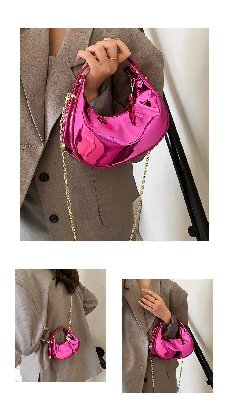 Kleine weiche PU -Umhängetasche mit 116 cm Riemen in mehreren Farben