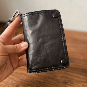 Pleated Youth Wallet Boys Short Leather Wallet - Wallet for Boys Made of Tanned Cow Leather Bliss