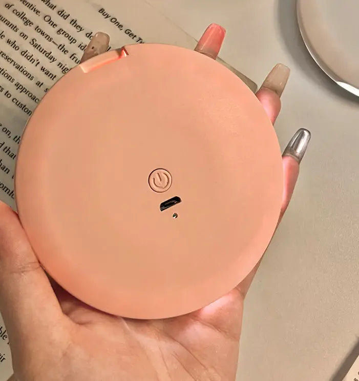 Portable LED Makeup Mirror with USB Charging and Warm White Light