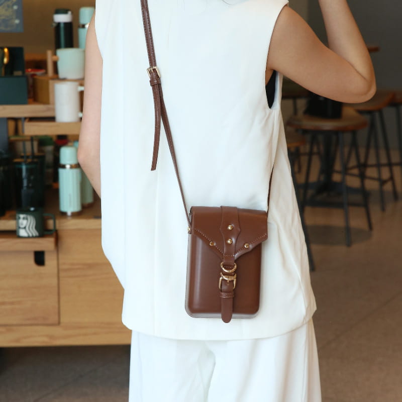 Sac fourre-tout en cuir Pu Pu avec poche de téléphone à main carré dur moyen dur