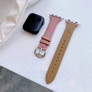 Diamond Chanel’s Style Leather Strap Thin Top Layer Cow Leather Watch Strap - Diamond Chanel Leather Strap in Light