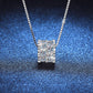 Diamond Moissanite Necklace Sterling Silver Clavicle Chain - Diamond Moissanite Necklace in Sterling Silver Chain