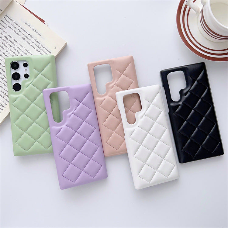 Diamond Plaid Phone Case Leather Phone Protective Case - Diamond Plaid Leather Phone Case for Stylish Protection