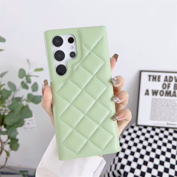 Diamond Plaid Phone Case Leather Phone Protective Case - Diamond Plaid Leather Phone Case for Stylish Protection