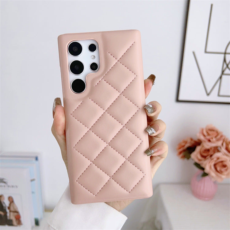 Diamond Plaid Phone Case Leather Phone Protective Case - Diamond Plaid Leather Phone Case for Stylish Protection