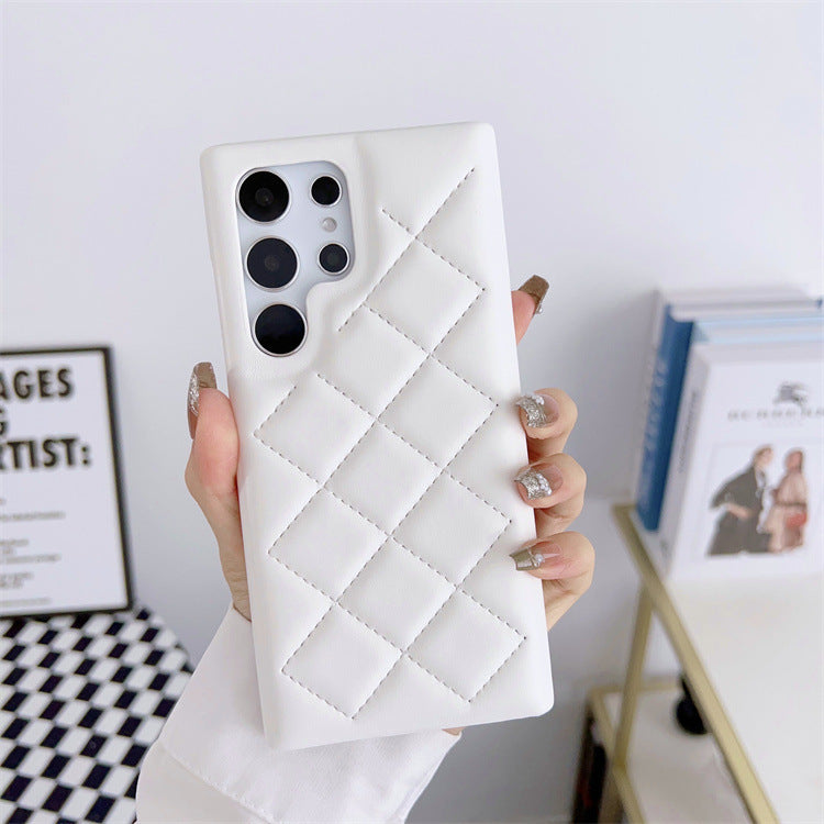 Diamond Plaid Phone Case Leather Phone Protective Case - Diamond Plaid Leather Phone Case for Stylish Protection