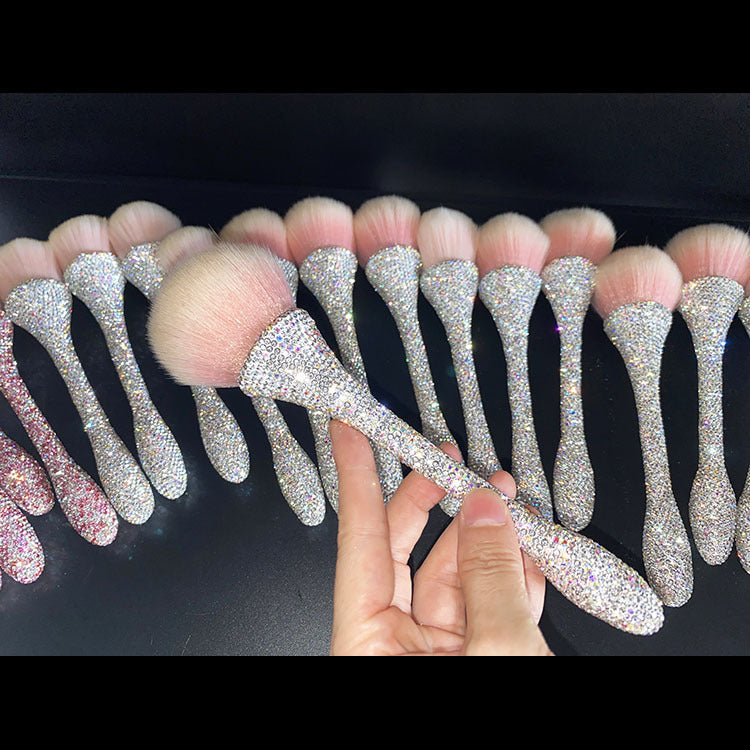 Diamond Studded Small Loose Paint Brush with Soft Fiber Bristles - Sparkle While You Sculpt Waist diamond studded small