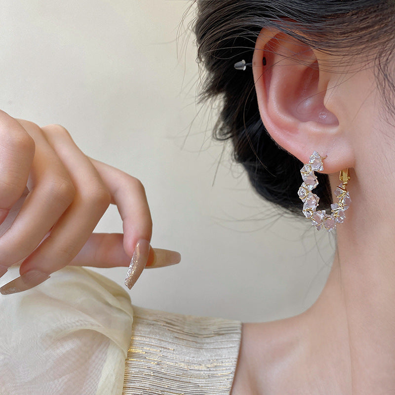 Diamond HSLA1833 Silver Gold Earrings for Women in the United States - Shiny So Fab Even Diamonds Are Jealous united