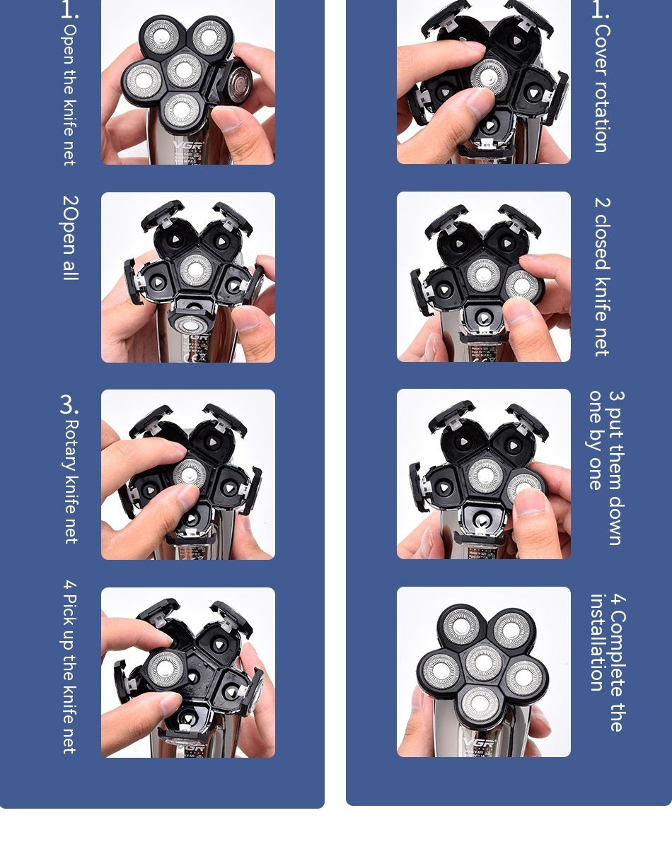 Digital Display Electric Shaver with Power Charging and Fully Washable Design - Teleplus shaver electric digital display