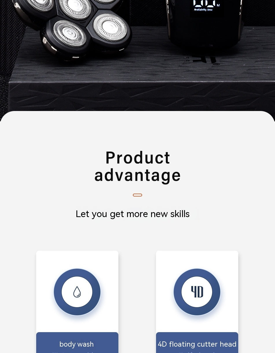 Digital Display Electric Shaver with Power Charging and Fully Washable Design - Teleplus shaver electric digital display