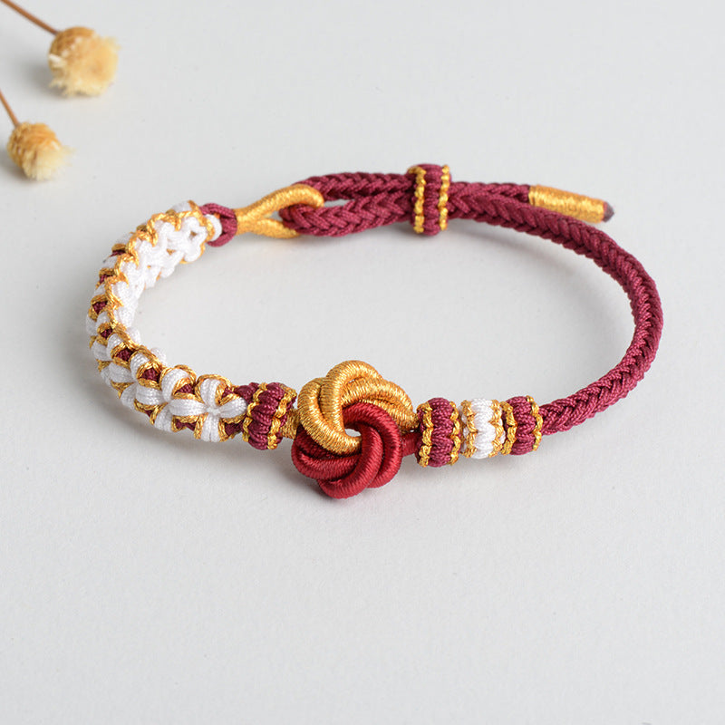 Diy Hand-woven Knot Bracelet Peach Blossom Knot Carrying Strap Wearable Shipping Beading Accessories Bracelet - Peach