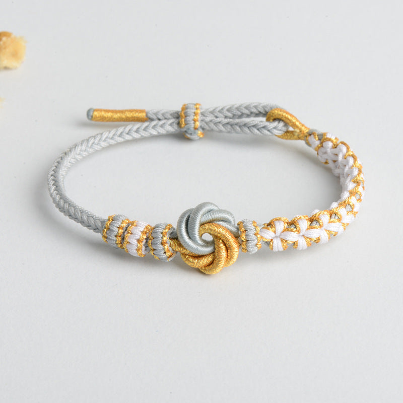 Diy Hand-woven Knot Bracelet Peach Blossom Knot Carrying Strap Wearable Shipping Beading Accessories Bracelet - Peach