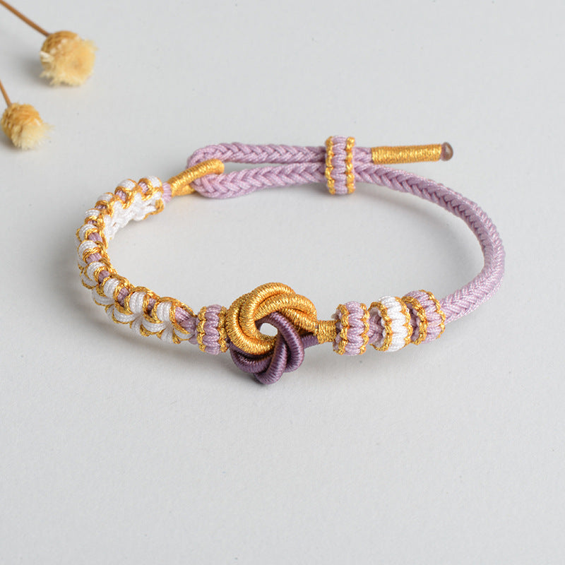 Diy Hand-woven Knot Bracelet Peach Blossom Knot Carrying Strap Wearable Shipping Beading Accessories Bracelet - Peach