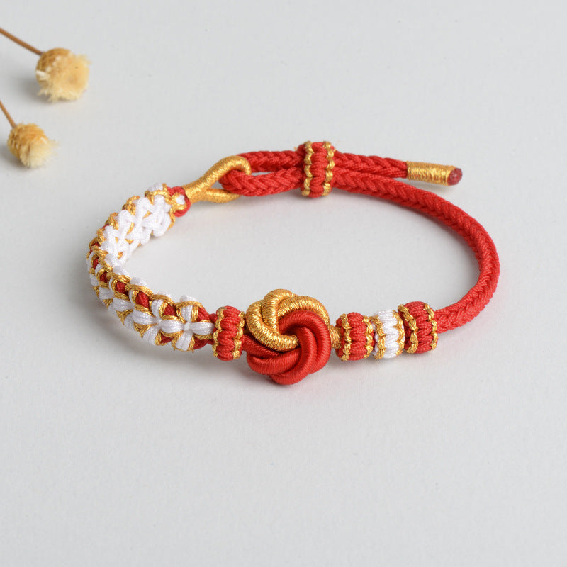 Diy Hand-woven Knot Bracelet Peach Blossom Knot Carrying Strap Wearable Shipping Beading Accessories Bracelet - Peach