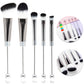 DIY Metal Handle Beaded Makeup Brush Set with Fiber Bristles - Diy diy metal handle beaded makeup brush
