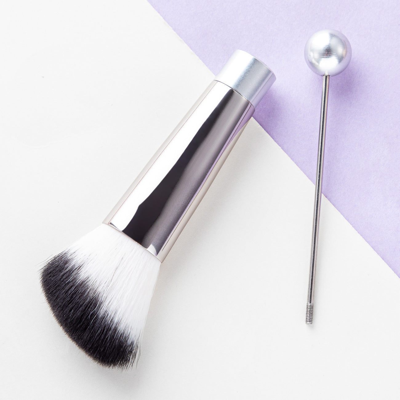DIY Metal Handle Beaded Makeup Brush Set with Fiber Bristles - Diy diy metal handle beaded makeup brush