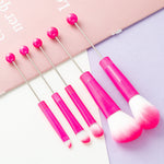 DIY Metal Handle Beaded Makeup Brush Set with Fiber Bristles - Diy diy metal handle beaded makeup brush