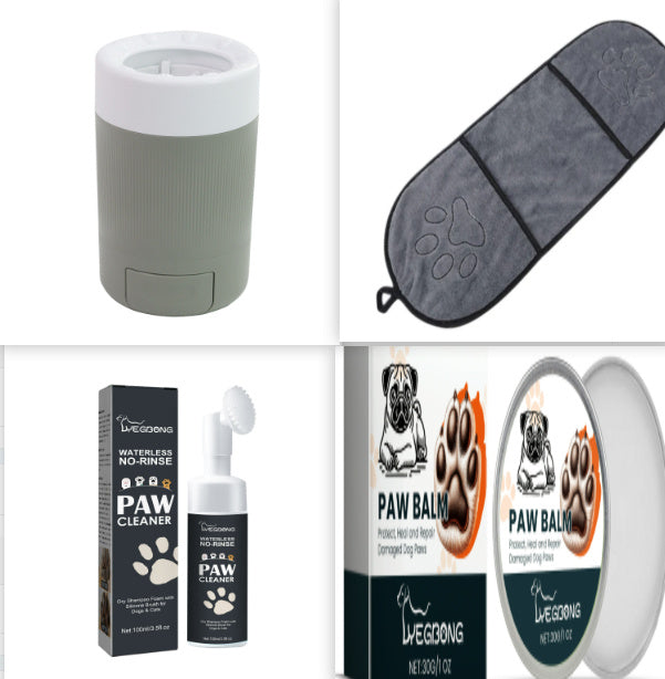 Dog Paw Care Solution Kit with Claw Paste Foot Washing Cup and Towels - Teleplus care solution