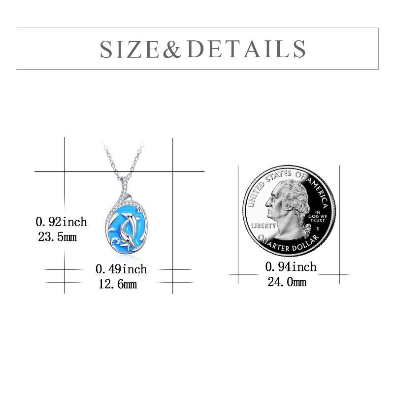 Dolphin Zircon 925 Silver Pendant Necklace for Women Girls - Swim with Style Dolphin Zircon Silver Pendant