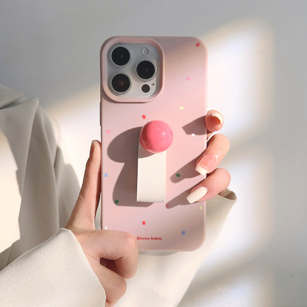 Dopamine Polka Dot Stereo Ring Soft Shell for Apple Shockproof and Heat Resistance - Teleplus dopamine polka dot stereo