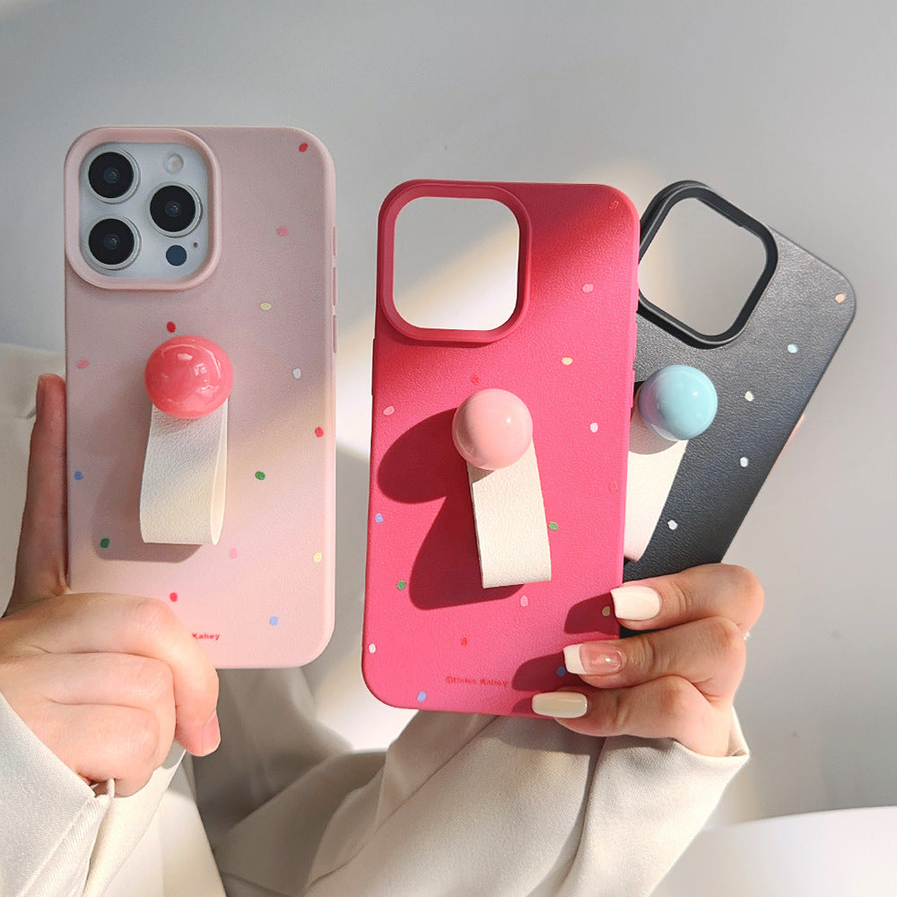 Dopamine Polka Dot Stereo Ring Soft Shell for Apple Shockproof and Heat Resistance - Teleplus dopamine polka dot stereo