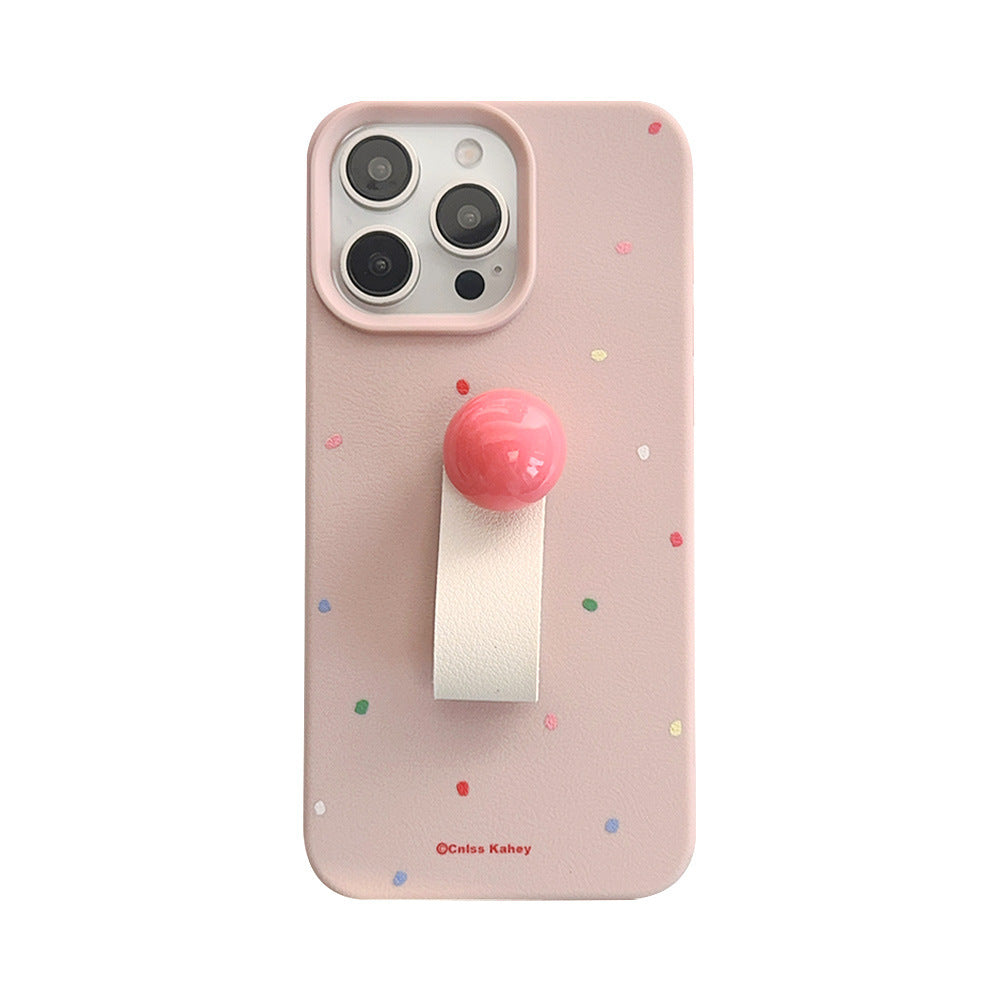 Dopamine Polka Dot Stereo Ring Soft Shell for Apple Shockproof and Heat Resistance - Teleplus dopamine polka dot stereo