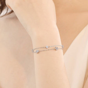 Double Circles Star Bracelet Female Fashion Blue Diamond - Blue Diamond Double Circles Star Bracelet for Women