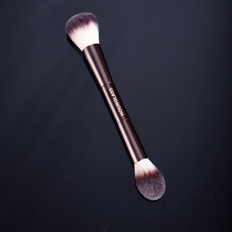 Double-ended makeup powder brush and toothbrush handle with aluminum tube - Teleplus Double-Ended Makeup Brush