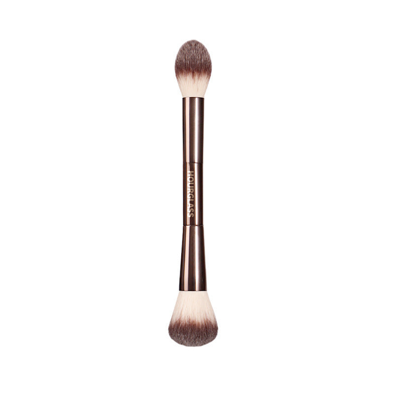 Double-ended makeup powder brush and toothbrush handle with aluminum tube - Teleplus Double-Ended Makeup Brush