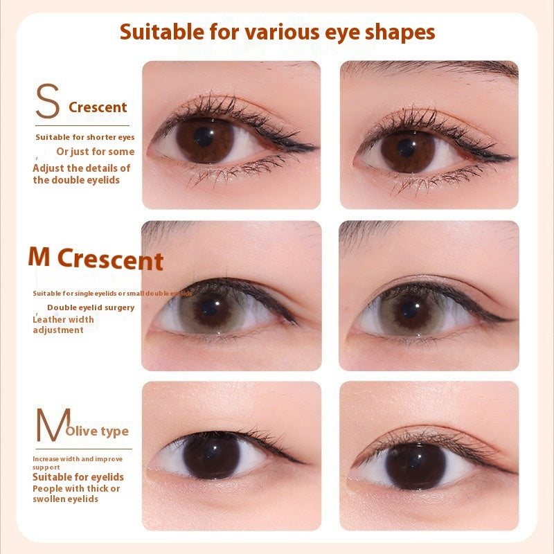 Double Eyelid Stickers Set with Crescent and Olive Shapes for Natural Look - double eyelid stickers set olive shapes