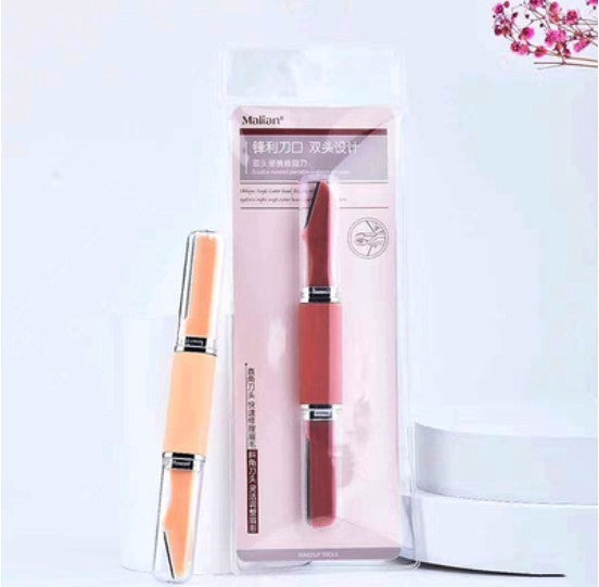 Double Head Macro Eyebrow Trimmer for Ladies Red Yellow Skin Type - the Win double head macro eyebrow trimmer ladies